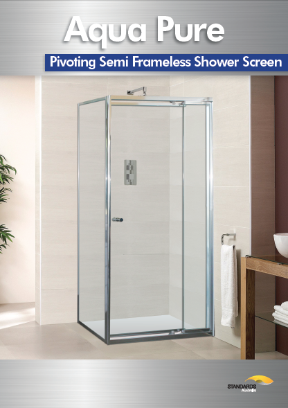 Aqua Pure pivoting semi-frameless shower screen